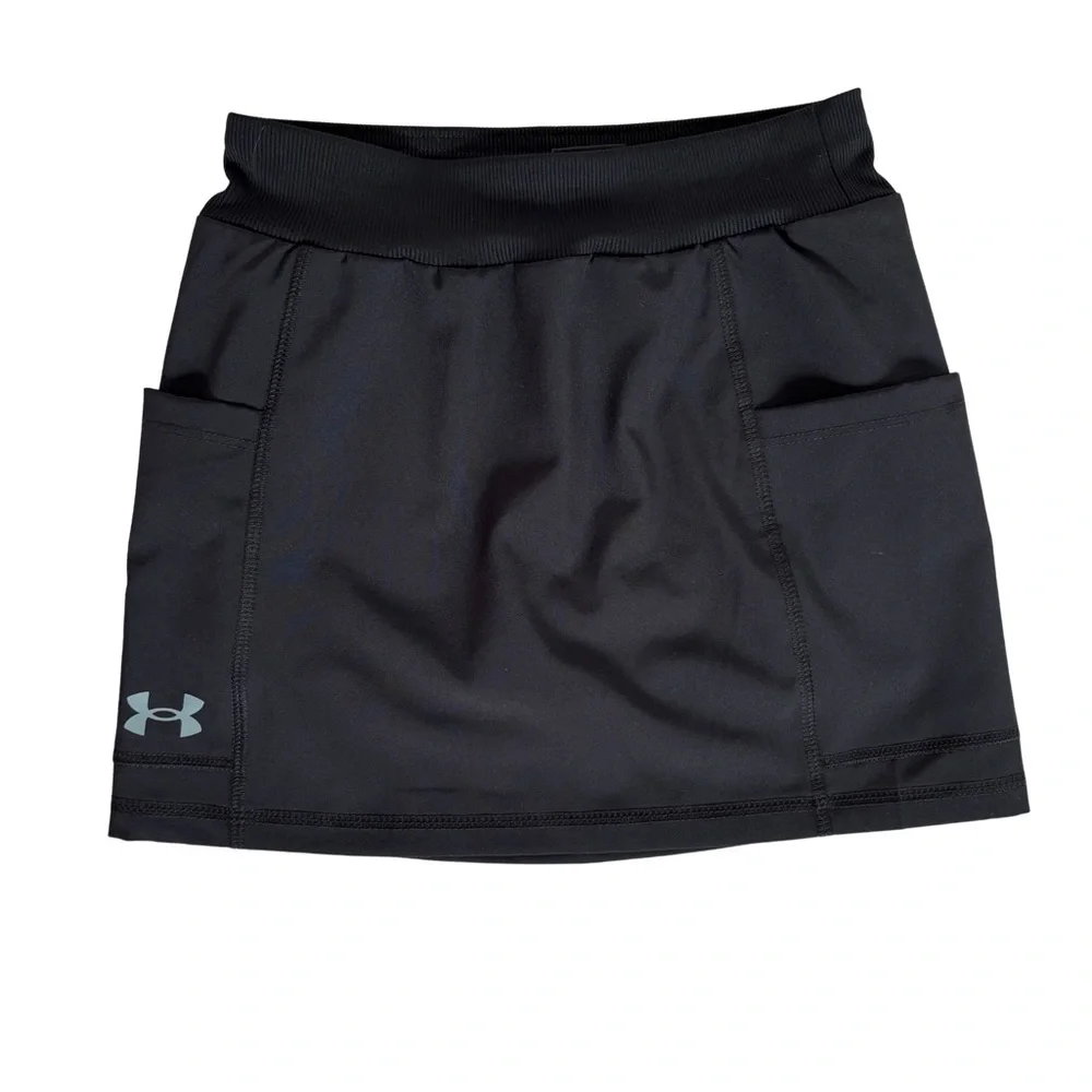 Under Armour Girls Black Athletic Tennis Skort with Pockets Size Youth Small YS - Picture 1 of 7